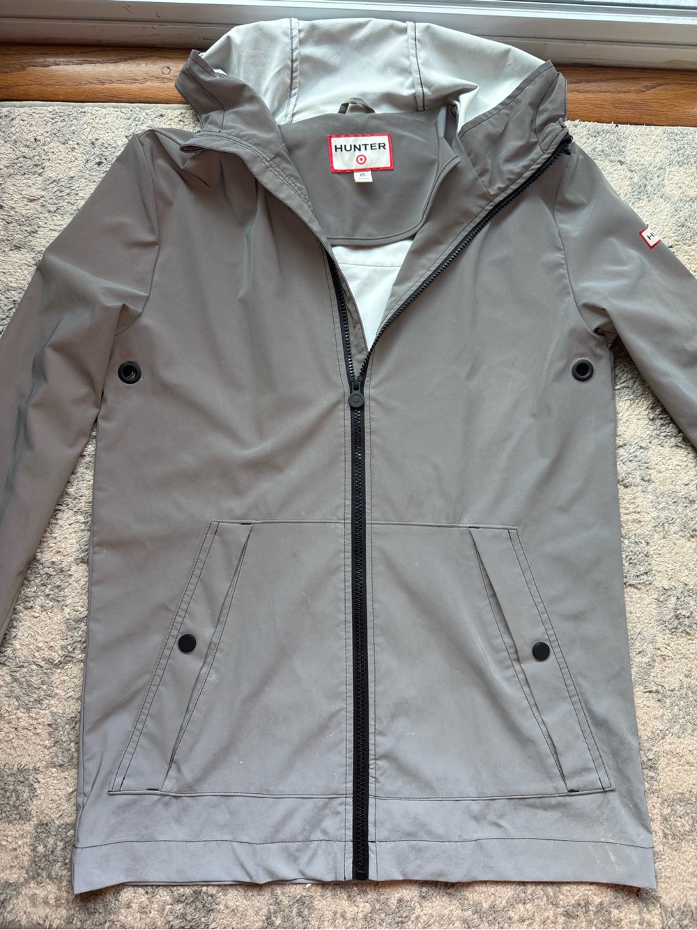 Hunter x Target Grey Hooded Rain Jacket